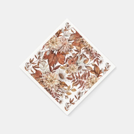 Herfst Waterverf Floral Baby shower Servet (Hoek)