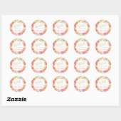 Herfst Waterverf Floral Brunch Wedding Shower Ronde Sticker (Vel)