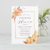 Herfst Waterverf Floral Couples Kaart (Staand voorkant)