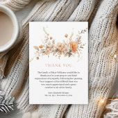 Herfst Waterverf Floral Funeral Dank u Bedankkaart