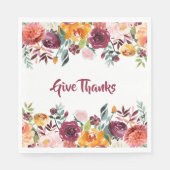 Herfst Waterverf Floral Geef Bedankt Servet (Voorkant)