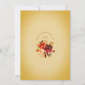 Herfst Waterverf Floral Gold Wash Wedding Kaart (Achterkant)