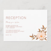 Herfst Waterverf Floral kopper Wedding Informatiekaartje (Voorkant)