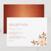 Herfst Waterverf Floral kopper Wedding Informatiekaartje (Voorkant / Achterkant)