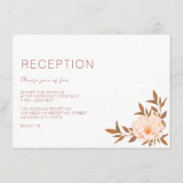 Herfst Waterverf Floral kopper Wedding Informatiekaartje