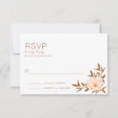 Herfst Waterverf Floral kopper Wedding RSVP Kaartje (Voorkant)