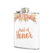 Herfst Waterverf Floral Maid of Honor Heupfles (Links)