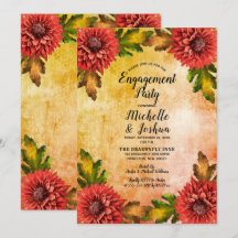 Herfst Waterverf Floral Mums Engagement Party