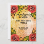 Herfst Waterverf Floral Mums Thanksgiving Kaart (Voorkant)