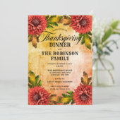 Herfst Waterverf Floral Mums Thanksgiving Kaart (Staand voorkant)