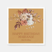 Herfst Waterverf Floral op goudfeest Servet (Voorkant)