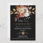 Herfst Waterverf Floral over de Zwarte Onderneming Kaart (Voorkant)