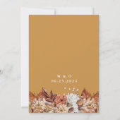 Herfst Waterverf Floral over gouden bruiloft Kaart (Achterkant)