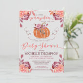 Herfst Waterverf Floral Pumpkin Baby shower Kaart (Staand voorkant)