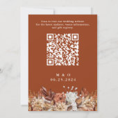 Herfst Waterverf Floral QR Code Bruiloft Kaart (Achterkant)