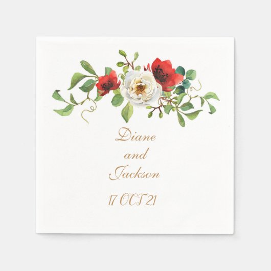Herfst Waterverf Floral Servet (Voorkant)