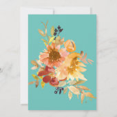 Herfst Waterverf Floral Simplistic Wedding Kaart (Achterkant)