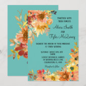 Herfst Waterverf Floral Simplistic Wedding Kaart (Voorkant / Achterkant)