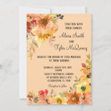 Herfst Waterverf Floral Simplistic Wedding