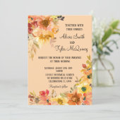 Herfst Waterverf Floral Simplistic Wedding Kaart (Staand voorkant)