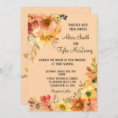 Herfst Waterverf Floral Simplistic Wedding Kaart (Voorkant / Achterkant)