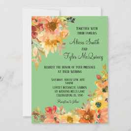 Herfst Waterverf Floral Simplistic Wedding Kaart