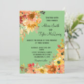 Herfst Waterverf Floral Simplistic Wedding Kaart (Staand voorkant)