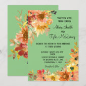 Herfst Waterverf Floral Simplistic Wedding Kaart (Voorkant / Achterkant)