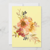 Herfst Waterverf Floral Simplistic Wedding Kaart (Achterkant)