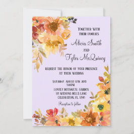 Herfst Waterverf Floral Simplistic Wedding Kaart