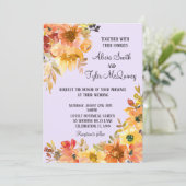 Herfst Waterverf Floral Simplistic Wedding Kaart (Staand voorkant)