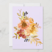 Herfst Waterverf Floral Simplistic Wedding Kaart (Achterkant)