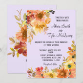 Herfst Waterverf Floral Simplistic Wedding Kaart (Voorkant / Achterkant)