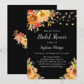 Herfst Waterverf Floral String Lights Vrijgezellen Kaart (Voorkant / Achterkant)