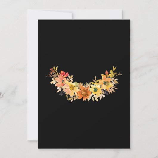 Herfst Waterverf Floral String Lights Wedding Kaart (Achterkant)