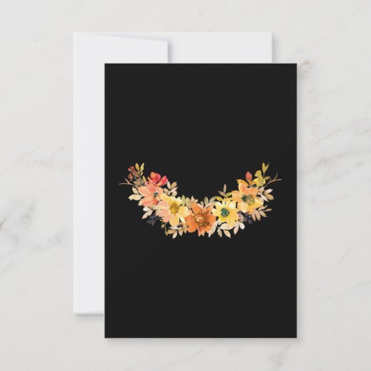 Herfst Waterverf Floral String Lights Wedding Save The Date (Achterkant)