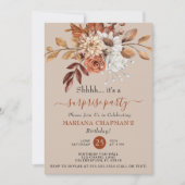 Herfst Waterverf Floral Taupe Surprise Party Kaart (Voorkant)