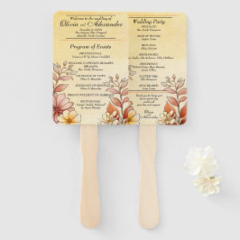 Herfst Waterverf Floral Terracotta Programma Handwaaier