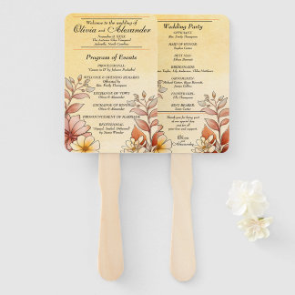 Herfst Waterverf Floral Terracotta Programma Handwaaier