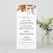 Herfst Waterverf Floral Weddenschap menu (Staand voorkant)