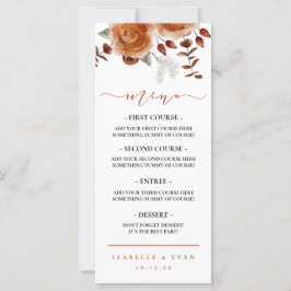 Herfst Waterverf Floral Weddenschap menu