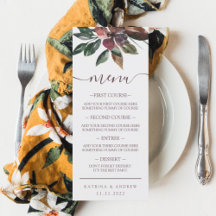 Herfst Waterverf Floral Weddenschap menu