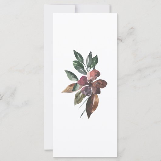 Herfst Waterverf Floral Weddenschap menu (Achterkant)