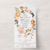 Herfst Waterverf Floral Wedding All In One Uitnodiging (Binnen)