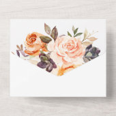 Herfst Waterverf Floral Wedding All In One Uitnodiging (Achterkant)