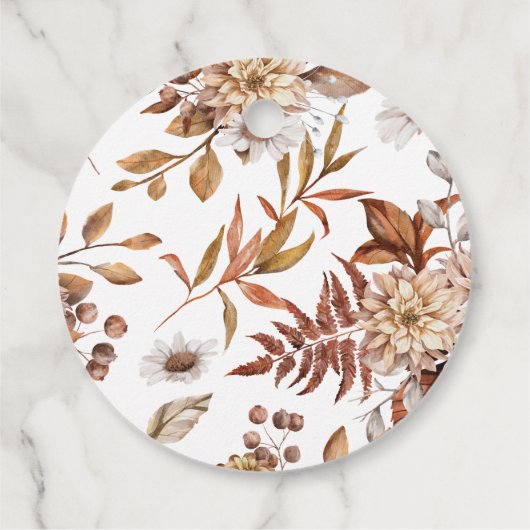 Herfst Waterverf Floral Wedding Hartelijk dank Bedankjes Labels (Achterkant)