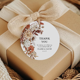 Herfst Waterverf Floral Wedding Hartelijk dank Bedankjes Labels