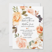 Herfst Waterverf Floral Wedding Kaart (Voorkant)