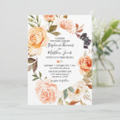 Herfst Waterverf Floral Wedding Kaart (Staand voorkant)