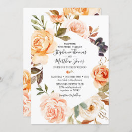 Herfst Waterverf Floral Wedding Kaart